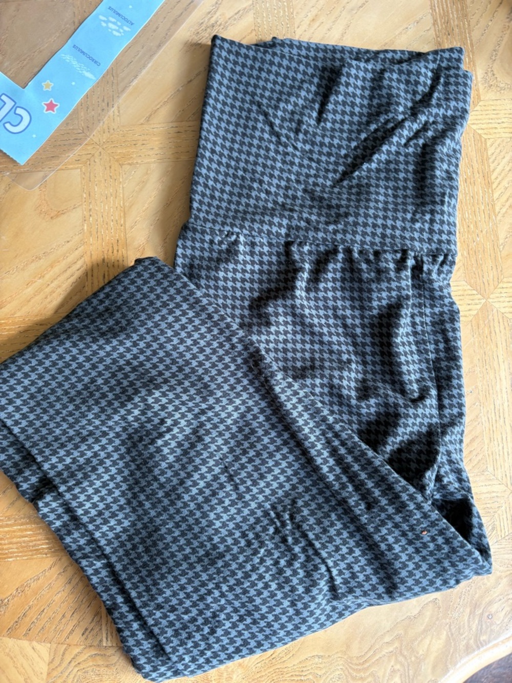 Hatch Girls Houndstooth High-Waist Leggings - Black & Gray